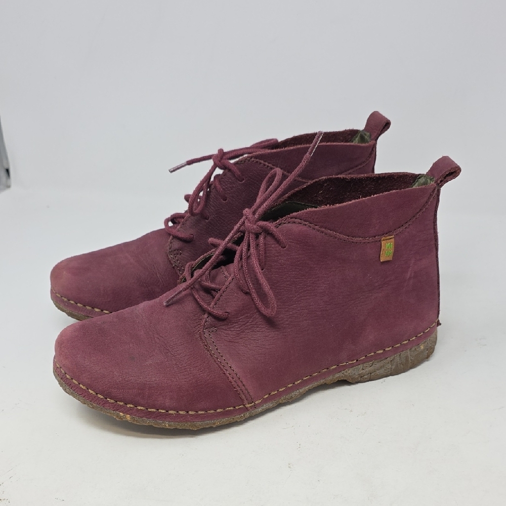 El Naturalista Purple Lace Up Boots Suede Size 38